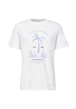 Street One MEN, T-SHIRT WITH ROUND NECK AND FRONT PRINT - T-Shirt print - bright white