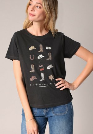 TEXAS - T-shirt imprimé - Charcoal