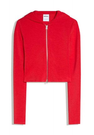 HOODIE - Bluză de molton cu fermoar - red