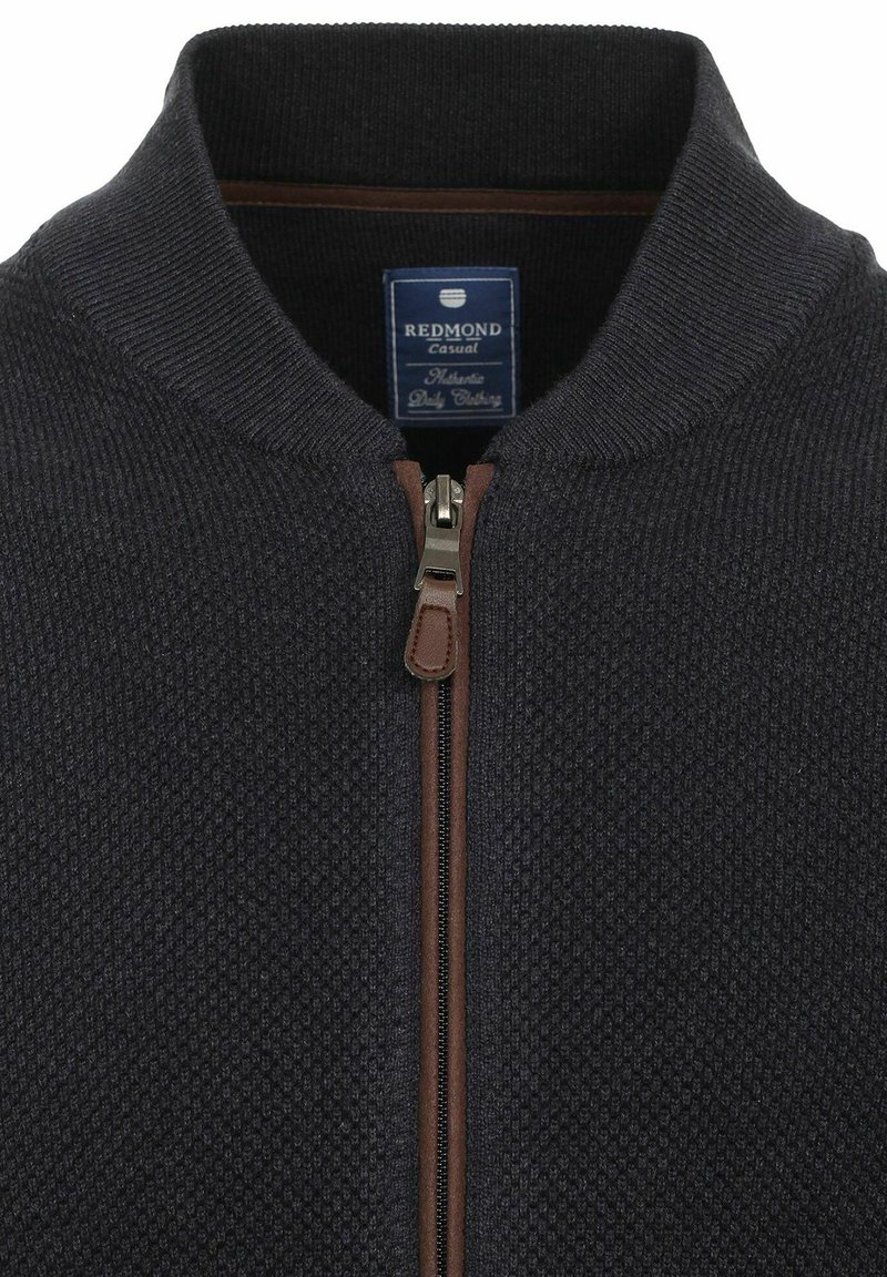 Baileys lichtgrijze gebreide polo met korte mouw - modern fit