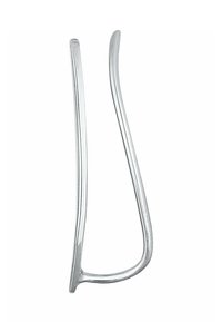 Horquilla de plata con un diseño elegante y alargado. Fabricada en metal, presenta superficies lisas y pulidas con extremos curvados para un agarre seguro.