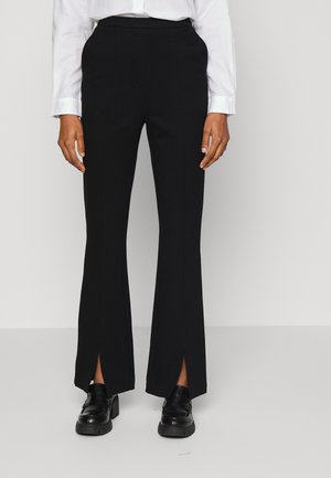 TANNY SLIT PANTS - Trousers - black