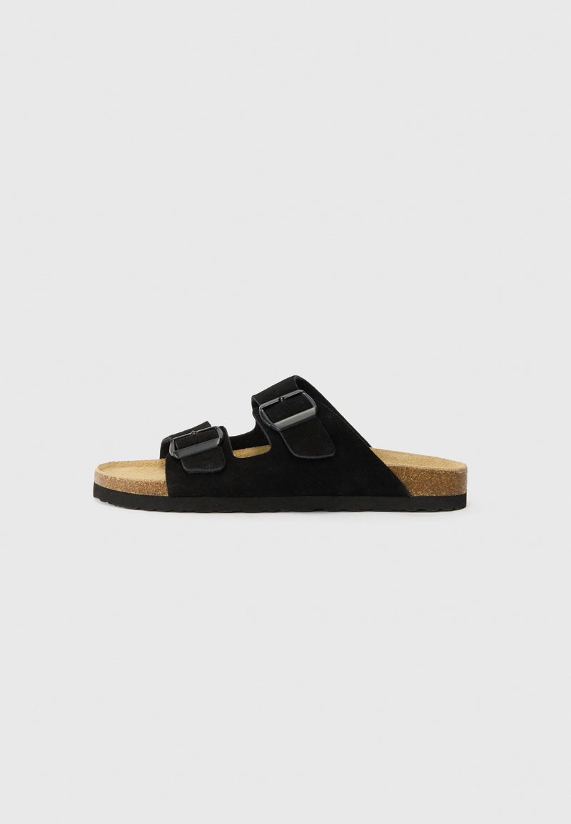 Pier One - LEATHER UNISEX - Chaussons - black, Agrandir