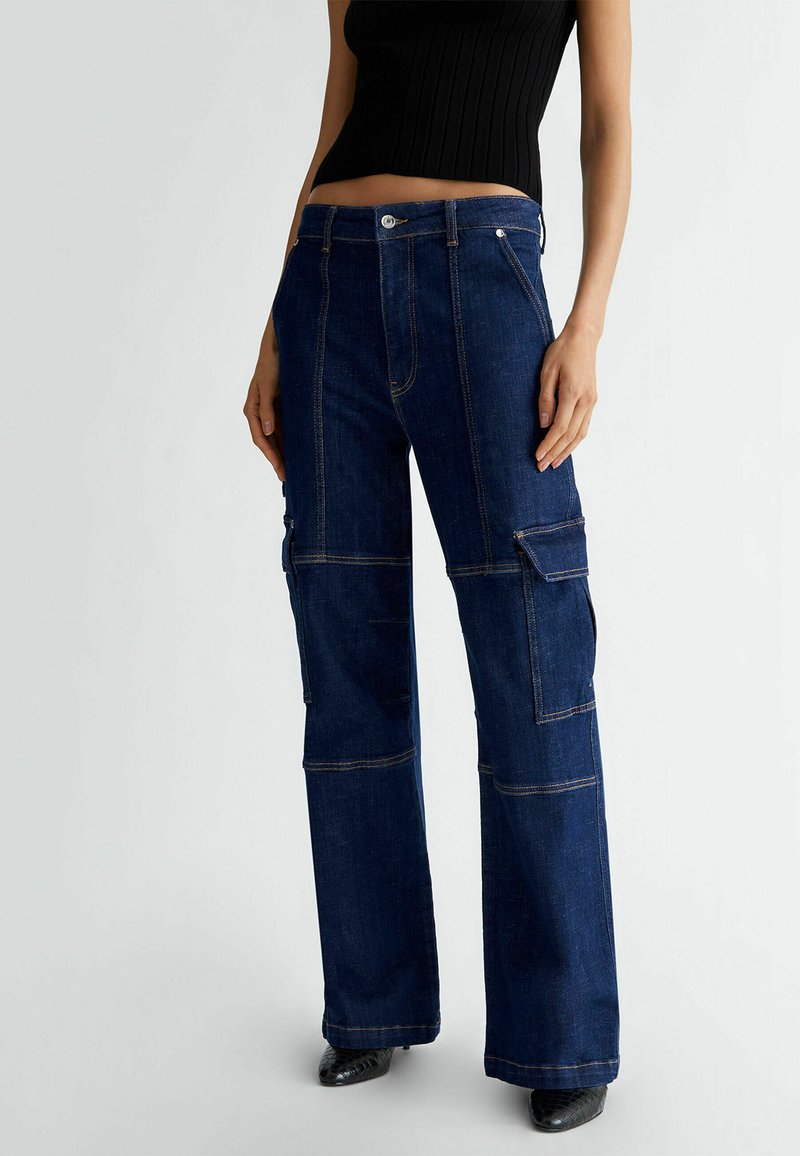LIU JO Trapezaste traperice - dark-blue denim