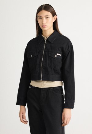 CROPPED JACKET - Denimová bunda - soft black