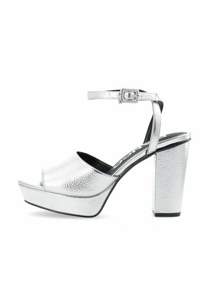 Sandalen met hoge hak - silver