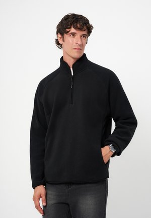 Pier One by Zalando, FLEECE QUARTER ZIP - Поларен пуловер - black