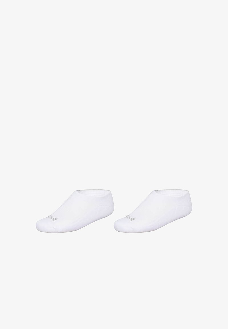 Calzini bianchi invisibili realizzati in tessuto morbido, con un design a taglio basso, aperture elastiche e una minimal branding sul lato.