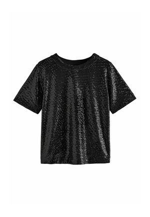 Next SEQUIN REGULAR FIT - Triko s potiskem - black