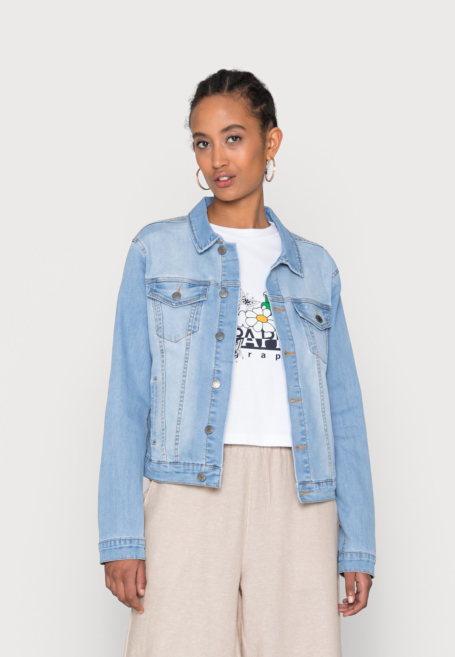 light blue denim jacket women's