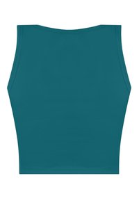 Tankanpassung in Türkis mit enganliegender Passform, gefertigt aus einem glatten, elastischen Stoff. Verfügt über breite Schulterträger und einen abgerundeten Halsausschnitt.