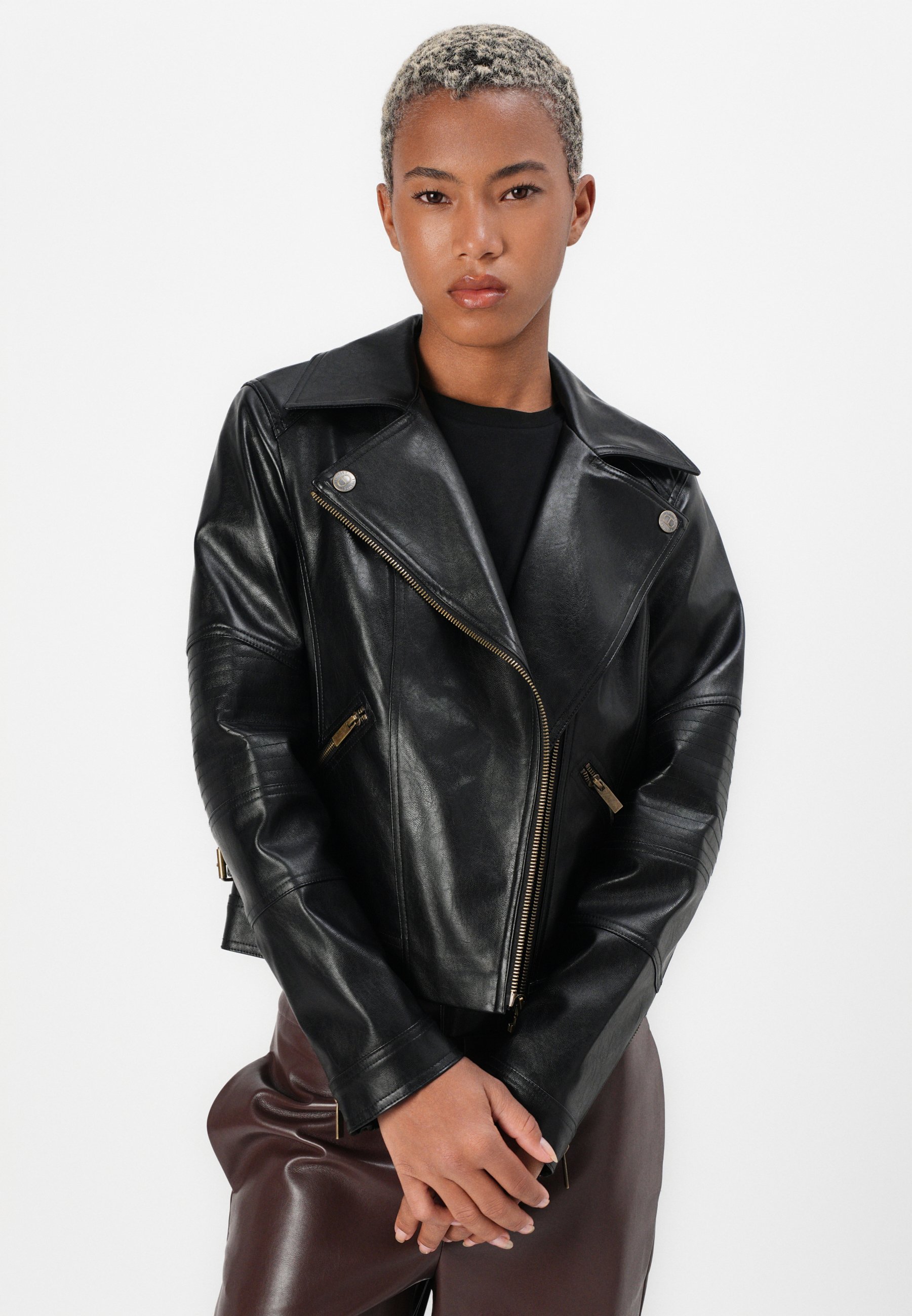 TWINSET COATED JACKET - Faux leather jacket - nero/black - Zalando.ie