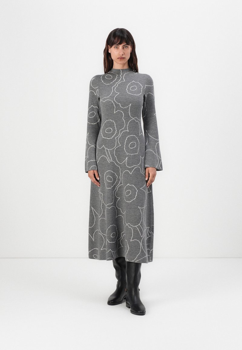 Marimekko WILLAT PIIRTO UNIKKO - Svetríkové šaty - dark grey/off white