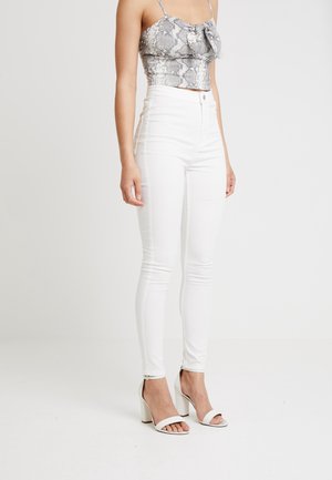 Skinny-Farkut - white denim