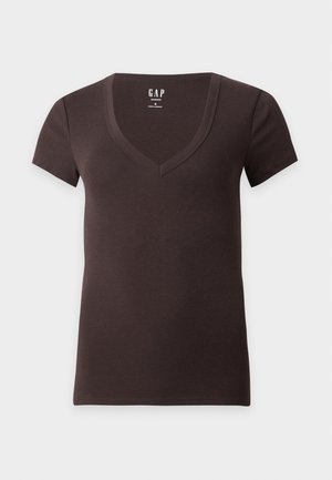GAP, VNECK - Basic póló - terra brown