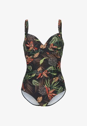 Cellbes of Sweden, PATTERNED SHAPING SWIMSUIT - Badeanzug - black patterned