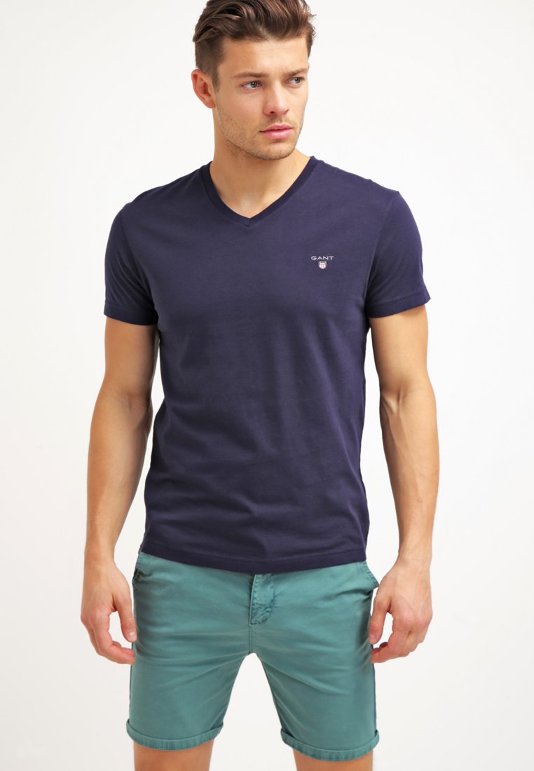Gant the original vneck  tshirts  evening bluemrkebl  zalandono Gant the original vneck  tshirts  evening bluemrkebl  zalandono
