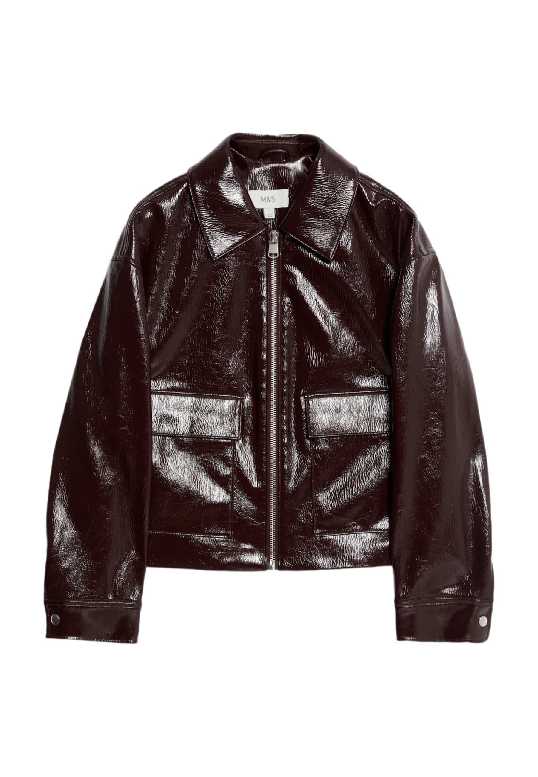 Marks & Spencer Veste en similicuir - cherry red/rouge