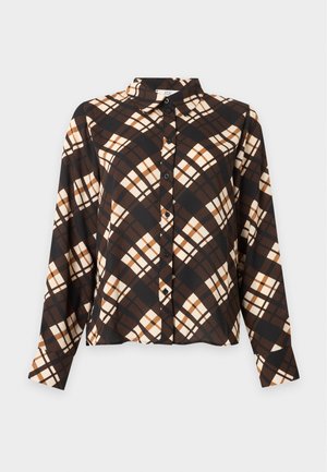 JDY, JDYASTA SHIRT - Overhemdblouse - mulch/brown/cloud dancer