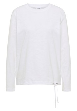 Cecil, LANGARM SHIRT MIT RUNDHALS UND TUNNELZUG - T-shirt à manches longues - white