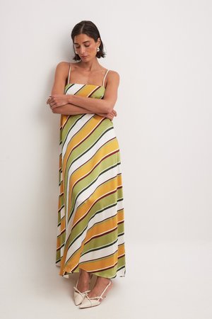 Maksi garuma kleita - stripe print