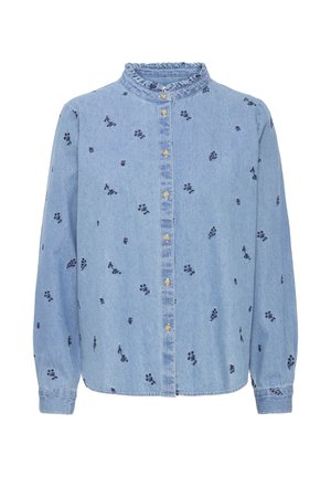Overhemdblouse - denim emb. light blue
