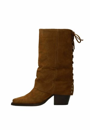 MIT UMSCHLAG - Bottines à lacets - cognac