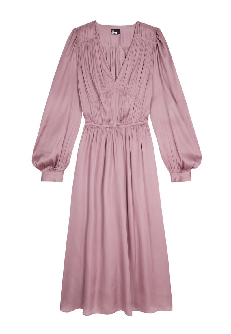 kooples purple dress THE KOOPLES Long Dress With Frills And Belt