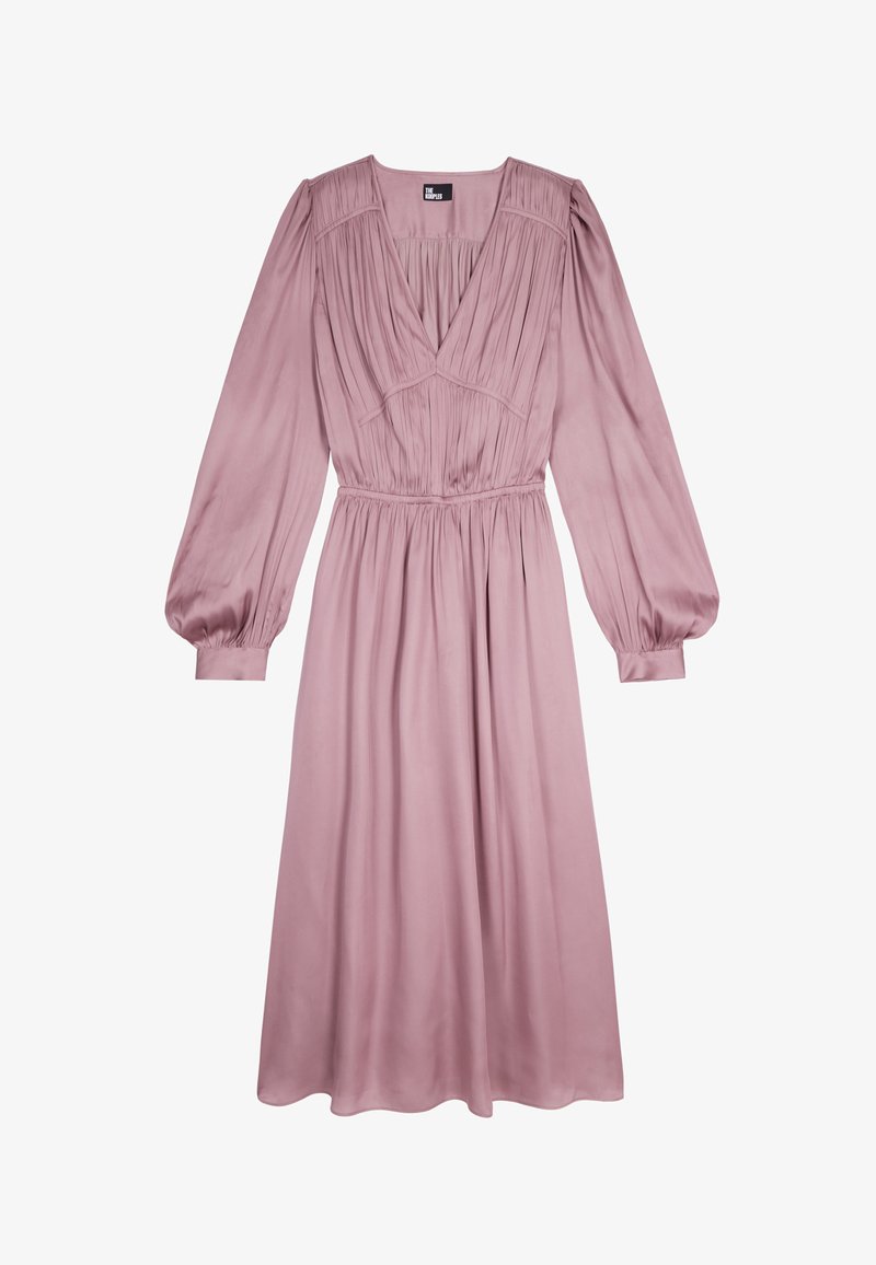 kooples purple dress THE KOOPLES Long Dress With Frills And Belt