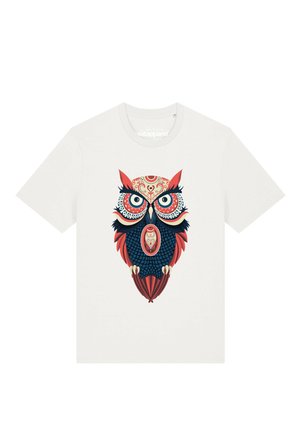 watapparel, COLORFUL OWL UNISEX - T-Shirt print - off white