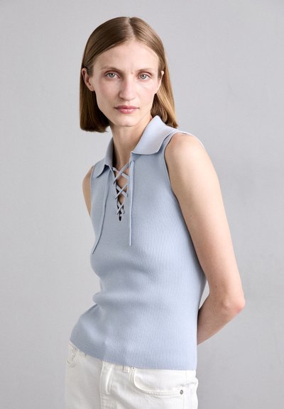 Filippa K LACED COLLAR  - Top - ice blue