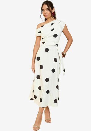 PETITE FIT - OFF THE SHOULDER  MIDI - Day dress - white spot