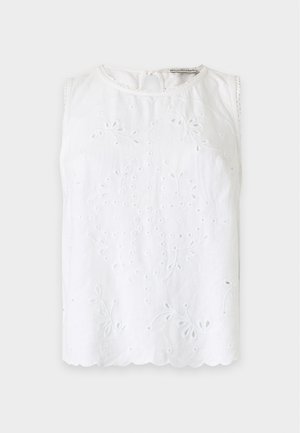 Abercrombie & Fitch, EMBROIDERED TIE BACK - Top - white