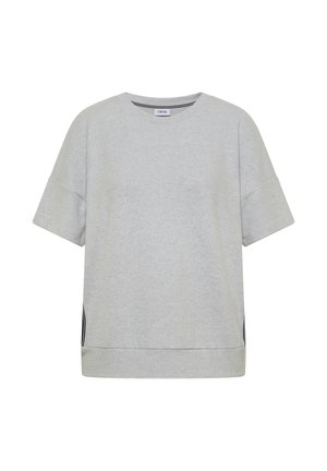 Cecil, DROPPED SHOULDER SHIRT MIT RUNDHALS UND TAPE - Print T-shirt - light grey melange