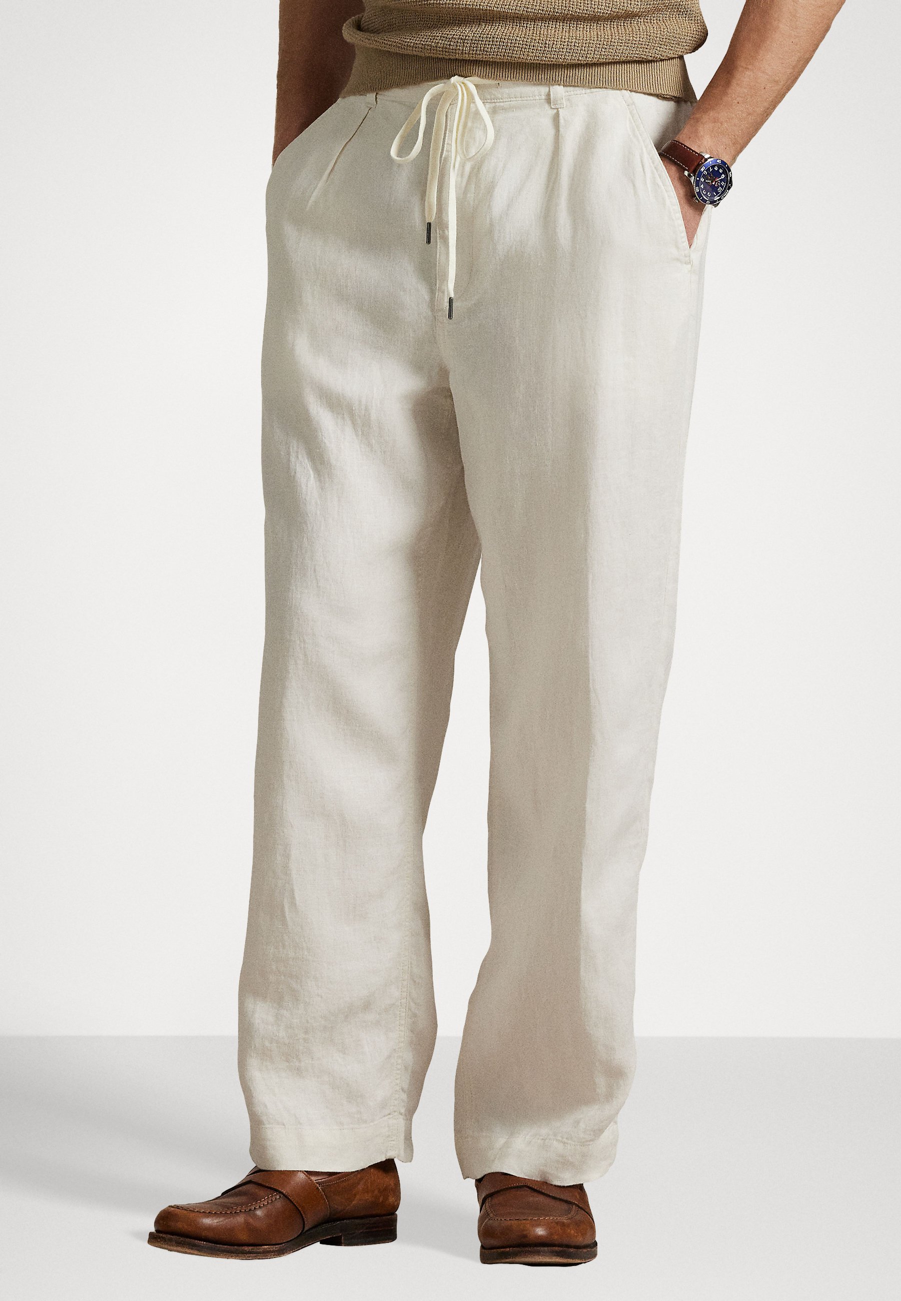 Polo Ralph Lauren LATEEF RELAXED FIT PLEATED LINEN PANT - Trousers