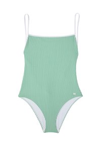 ESSENTIALS TEXT STRAIGHT ONE PIECE - Uimapuku - radiant green/white