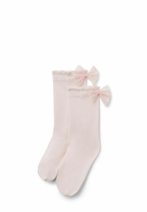 Socken - rosa pink glitter with bow