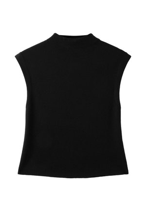 Stradivarius, STAND COLLAR KNIT TOP - Débardeur - black