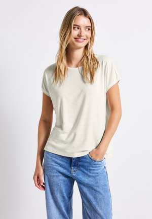 Street One MIT GLITZERSTREIFEN - Print T-shirt - weiß