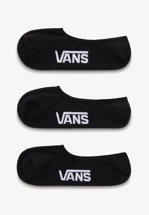 Schwarze No-Show Socken aus Baumwollmischung mit weißem "VANS"-Logo auf der Oberseite. Weicher Stoff mit elastischem Bündchen für einen sicheren Sitz.