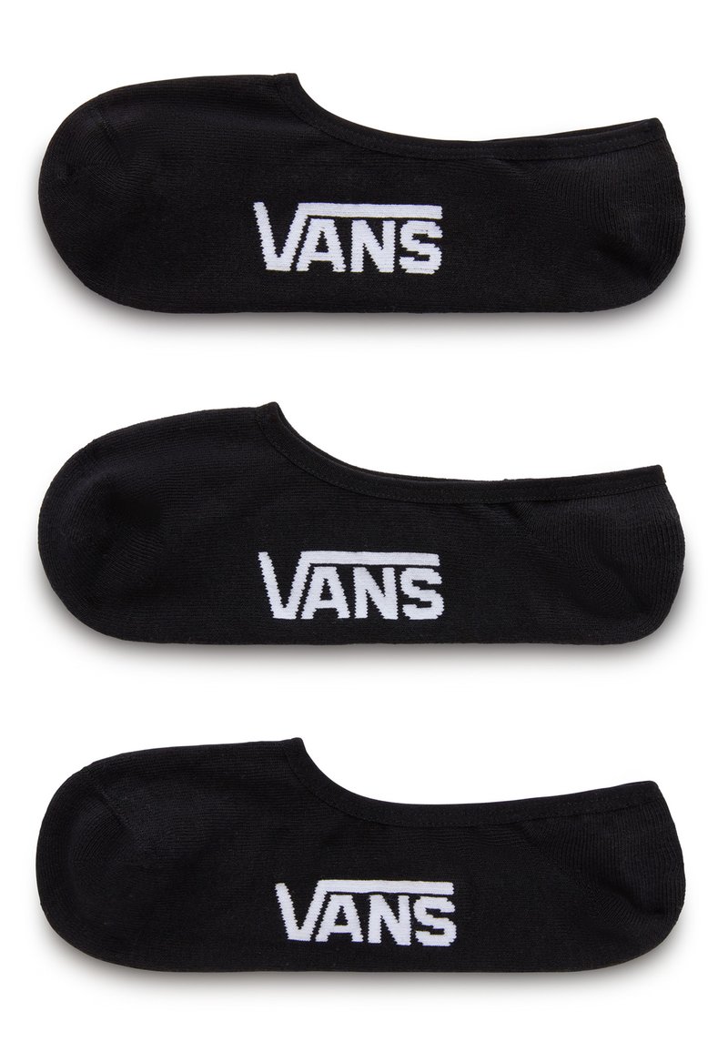 Czarne skarpetki typu no-show wykonane z mieszanki bawełny, z białym logo "VANS" na górze. Miękka tekstura z elastycznym mankietem zapewniającym pewne dopasowanie.