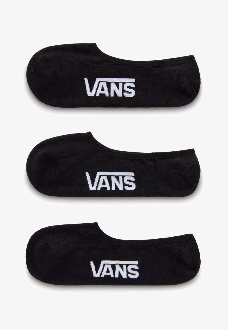 Schwarze No-Show Socken aus Baumwollmischung mit weißem "VANS"-Logo auf der Oberseite. Weicher Stoff mit elastischem Bündchen für einen sicheren Sitz.