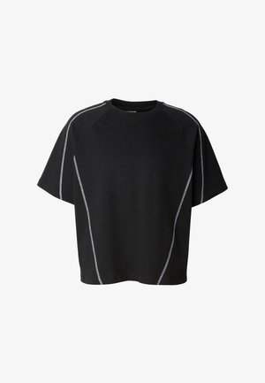 Urban Classics, CONTRAST SEAM PEACHED HEAVY TEE - Basic T-shirt - black