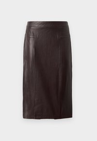 THE ESTELLA SKIRT - Kožnata suknja - walnut