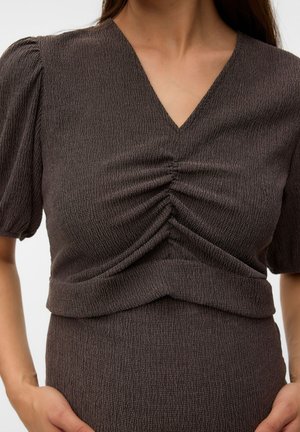 MAMALICIOUS MLFENIA 24 JRS CROP TOP - Blúzka - hot fudge