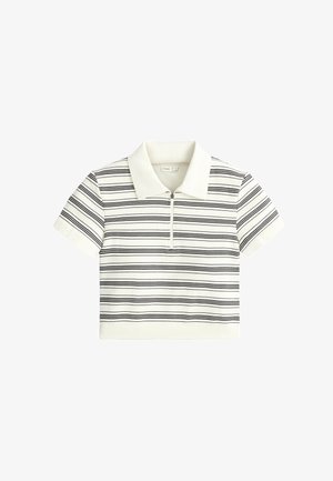 OYSHO, STRIPED SEAMLESS SHORT-SLEEVED POLO SHIRT - Polo - white