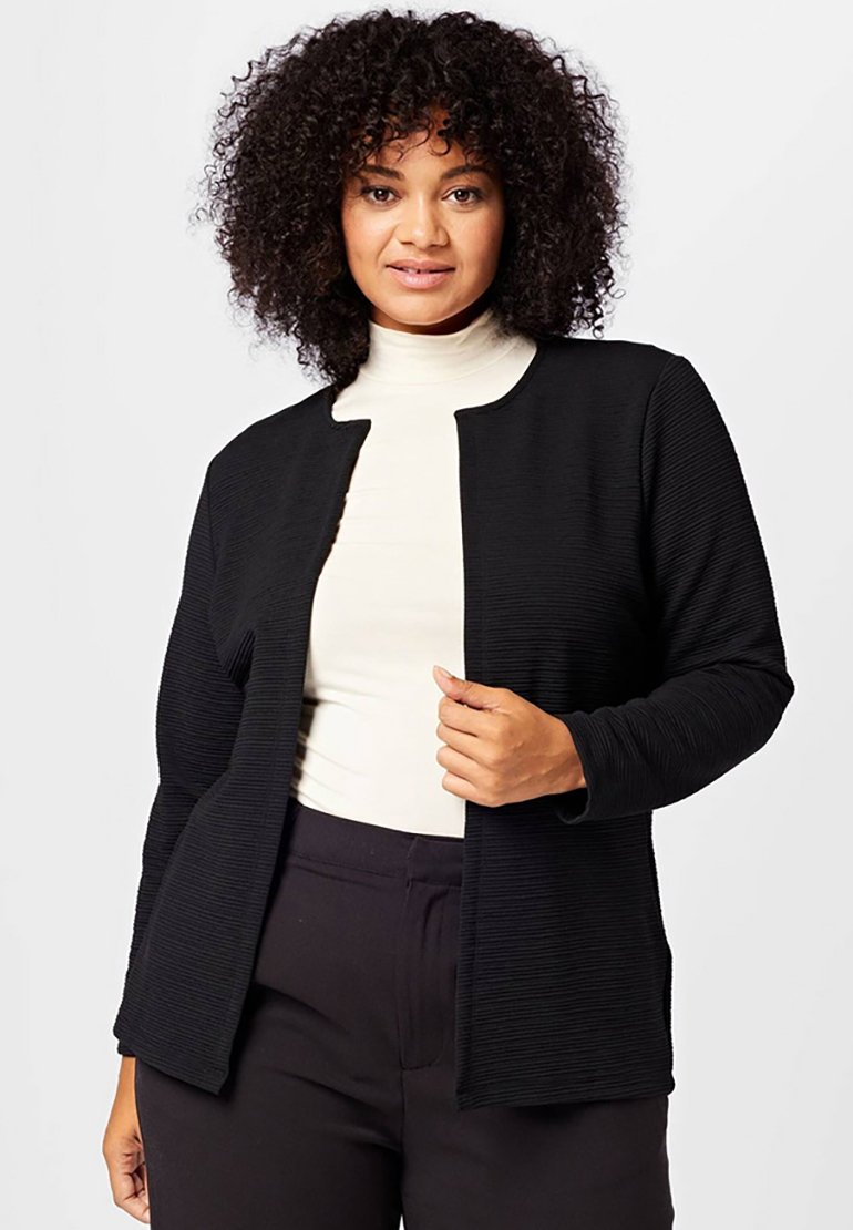 CARMAKOMA Damen Strickpullover CARJADE - Weicher Rippstrick, Rundhals, Regular Fit, Langärmlig