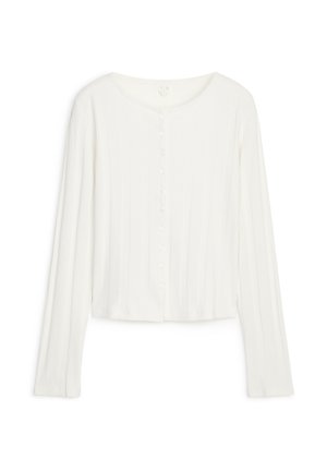 ARKET, RIBBED BUTTON-FRONT TOP - Gilet - off-white