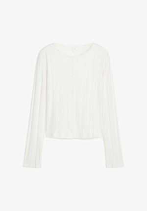 ARKET, RIBBED BUTTON-FRONT TOP - Gilet - off-white