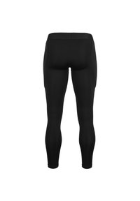 Leggings attivi neri realizzati in un tessuto morbido ed elastico, con un design aderente e tasche laterali per riporre gli oggetti.